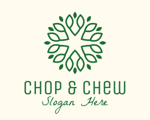 Decorative Green Leaves Logo
