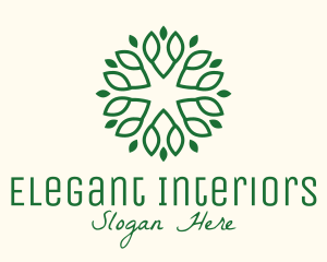 Decorative Green Leaves logo design