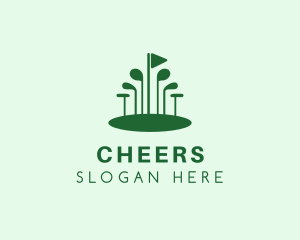 Green Flag - Golf Club Course logo design