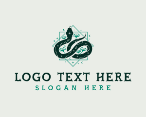 Slithering - Boho Reptile Snake logo design