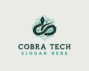 Boho Reptile Snake logo design