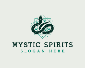 Boho Reptile Snake logo design