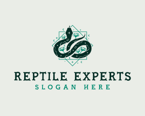 Boho Reptile Snake logo design