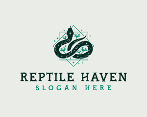 Boho Reptile Snake logo design