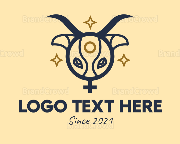 Ox Head Women Symbol Logo