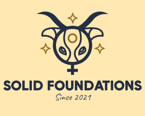 Buffalo - Ox Head Women Symbol logo design