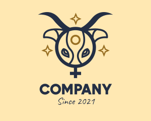 Magical - Ox Head Women Symbol logo design