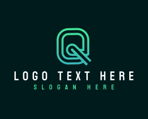 Letter Q - Cyber Tech Gaming logo design