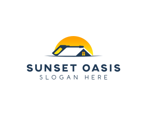 Sunset Power Washer logo design