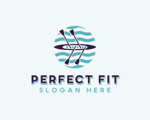 Canoeing Paddle Fitness logo design