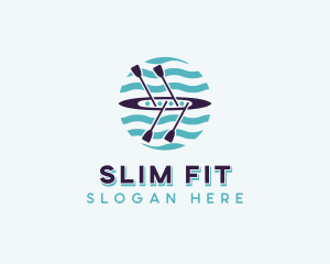 Canoeing Paddle Fitness logo design