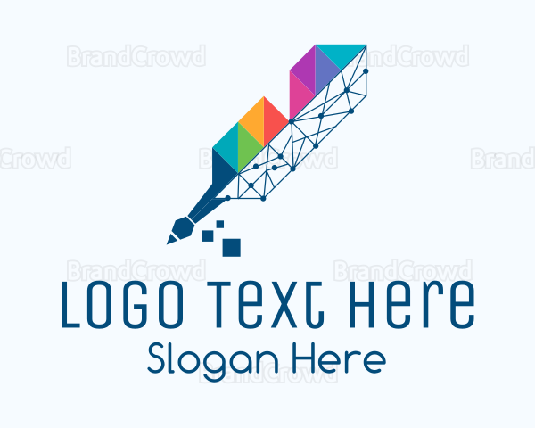 Geometric Colorful Quill Logo