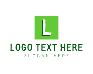 Initial - Green Chalk Handwriting logo design