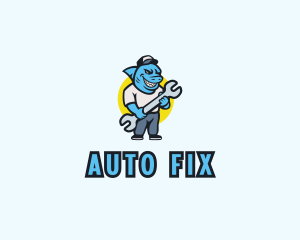 Mechanic - Shark Wrench Mechanic Plumber logo design