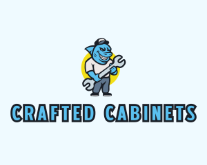 Cabinetry - Shark Wrench Mechanic Plumber logo design