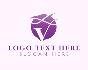 Communication - Elegant Professional Letter V Swirls logo design
