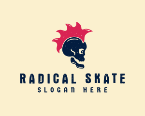 Skate Punk Skull logo design