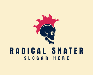 Skate Punk Skull logo design