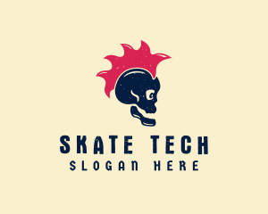 Skate Punk Skull logo design