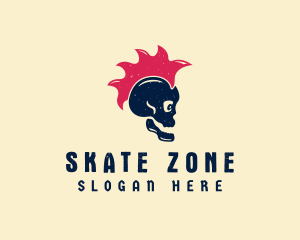 Skate - Skate Punk Skull logo design