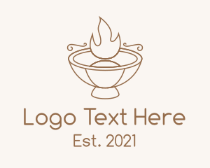 Torch - Brown Fire Pit logo design
