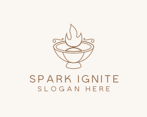 Brown Fire Pit logo design