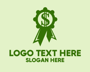 Dollar Sign - Green Dollar Medal logo design