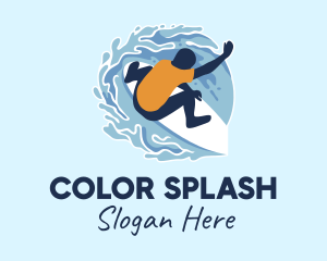 Surfer Boy Splash  logo design