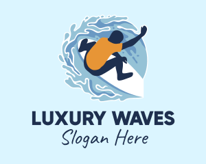 Surfer Boy Splash  logo design