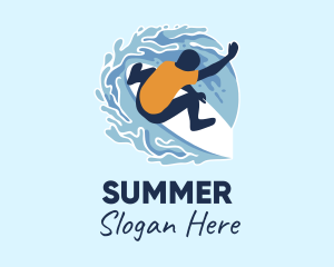 Surfer Boy Splash  logo design