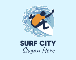 Surfer Boy Splash  logo design