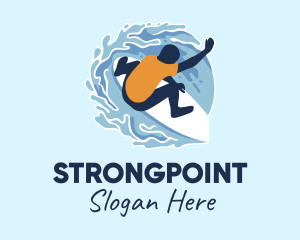 Surfer Boy Splash  logo design