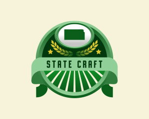 State - Kansas Map Agriculture logo design