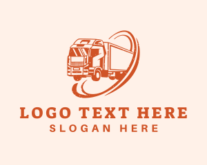 Trucking - Orange Delivery Vehicle logo design