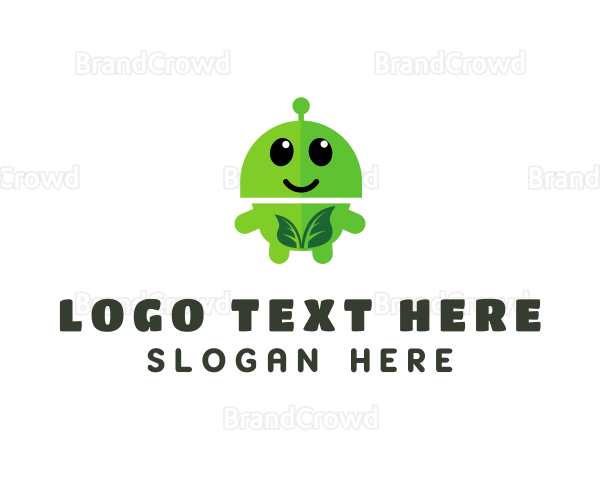 Organic Vegetarian Robot Logo