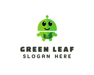 Vegetarian - Organic Vegetarian Robot logo design