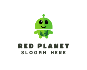 Martian - Organic Vegetarian Robot logo design