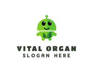 Organic Vegetarian Robot  logo design