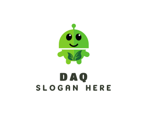 Organic Vegetarian Robot  logo design