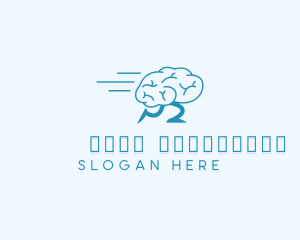 Mascot - Fast Running Brain logo design