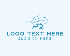 Think - Fast Running Brain logo design