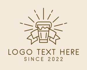 Liqueur - Hipster Beer Glass logo design