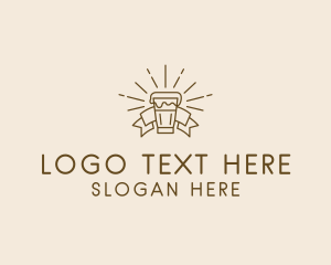 Liqueur - Hipster Beer Glass logo design