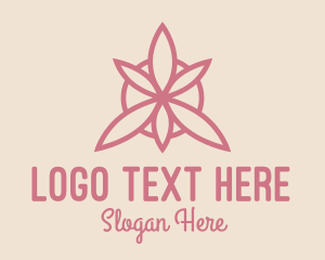 Flower - Pink Leaf Symmetrical logo design