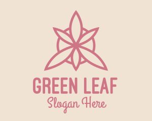 Pink Leaf Symmetrical  logo design