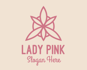 Pink Leaf Symmetrical  logo design