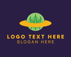 Leaf - Green Weed Planet logo design