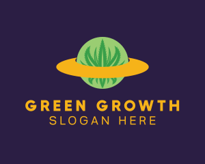 Green Weed Planet logo design