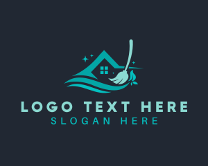 Clean - House Mop Cleaning logo design