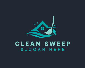 Mop - House Mop Cleaning logo design